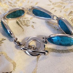 💕Sterling and Turquoise Linked Bracelet